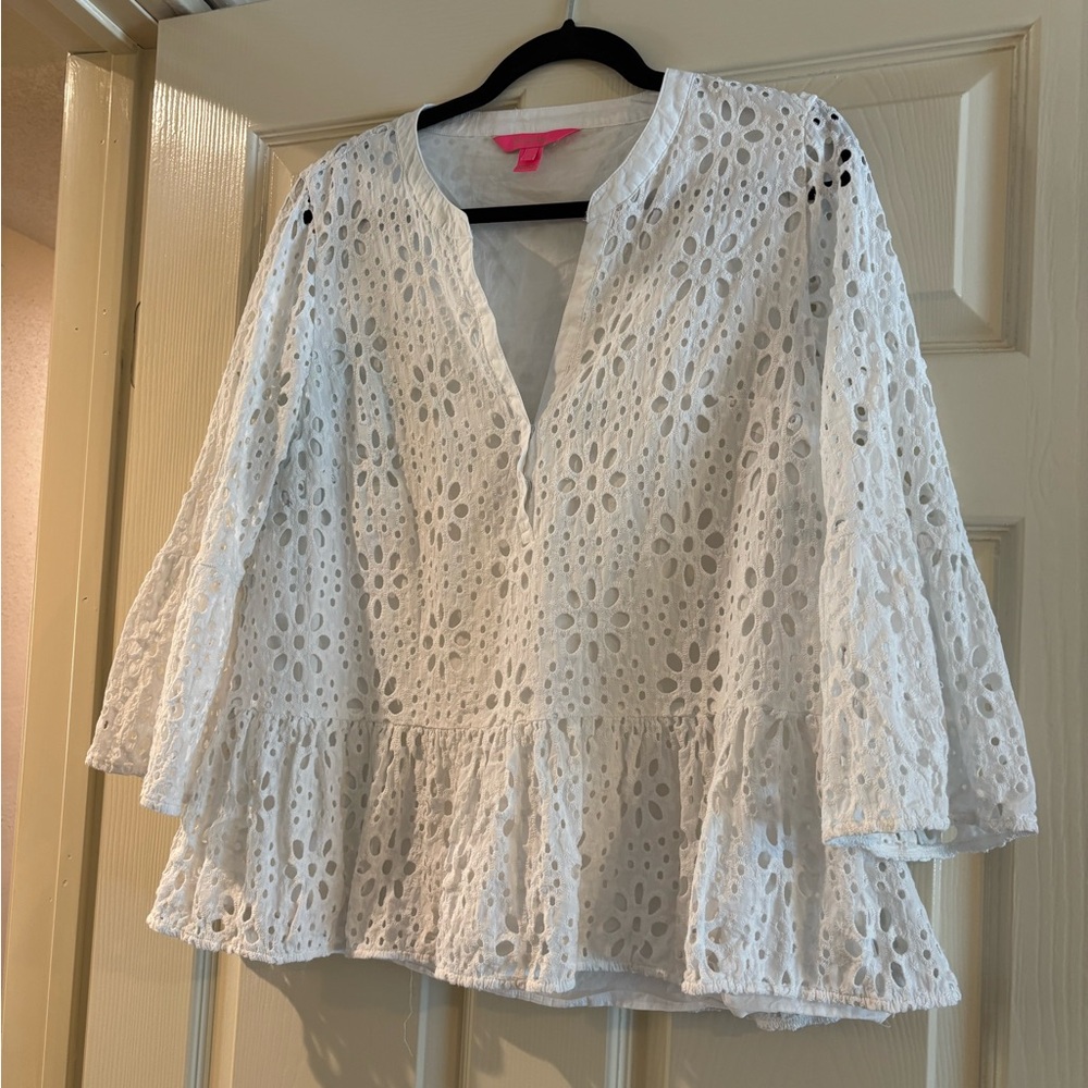 Lilly Pulitzer White Eyelet Blouse